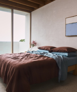 Cacao & Lagoon 100% French Flax Linen Bedding Bundle