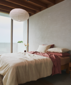Crème. Pink Clay & Terracotta 100% French Flax Linen Bedding Bundle
