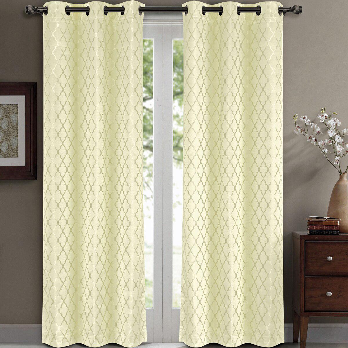 Willow Geometric Jacquard Thermal-Insulated Blackout Curtain Panels (Set of 2) - Image 23
