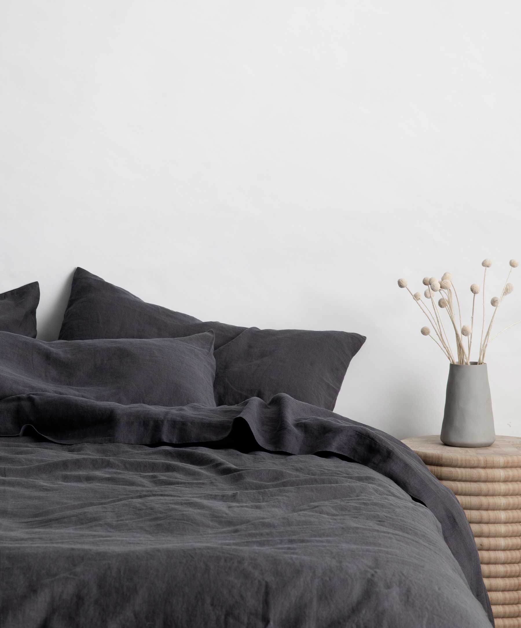 Linen Flat Sheet with Border - Slate - Image 3