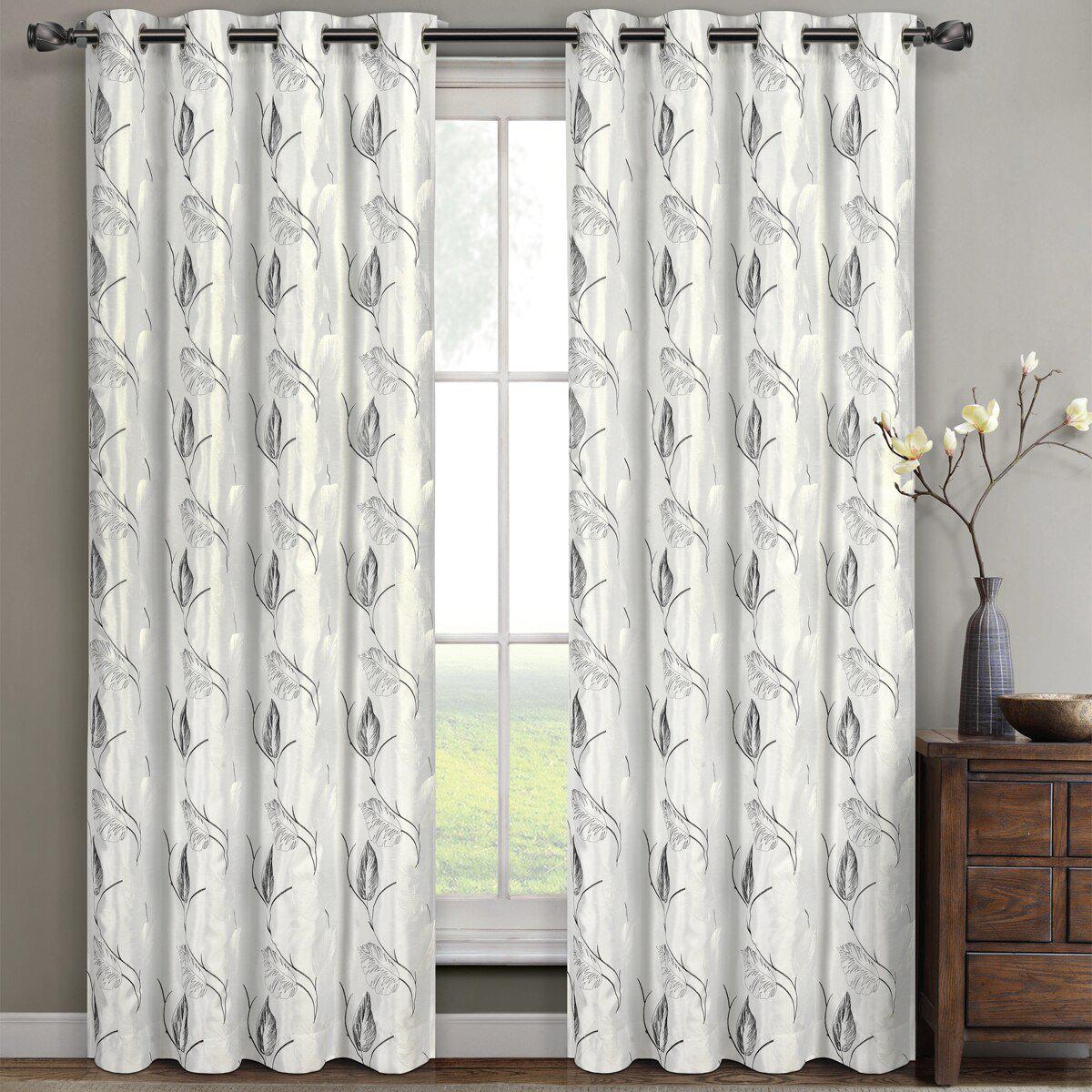 Olivia Embroidered Lined Curtain Panels (Set of 2) - Image 8