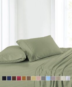 Attached Waterbed Sheet Set Stripe 300 Thread Count