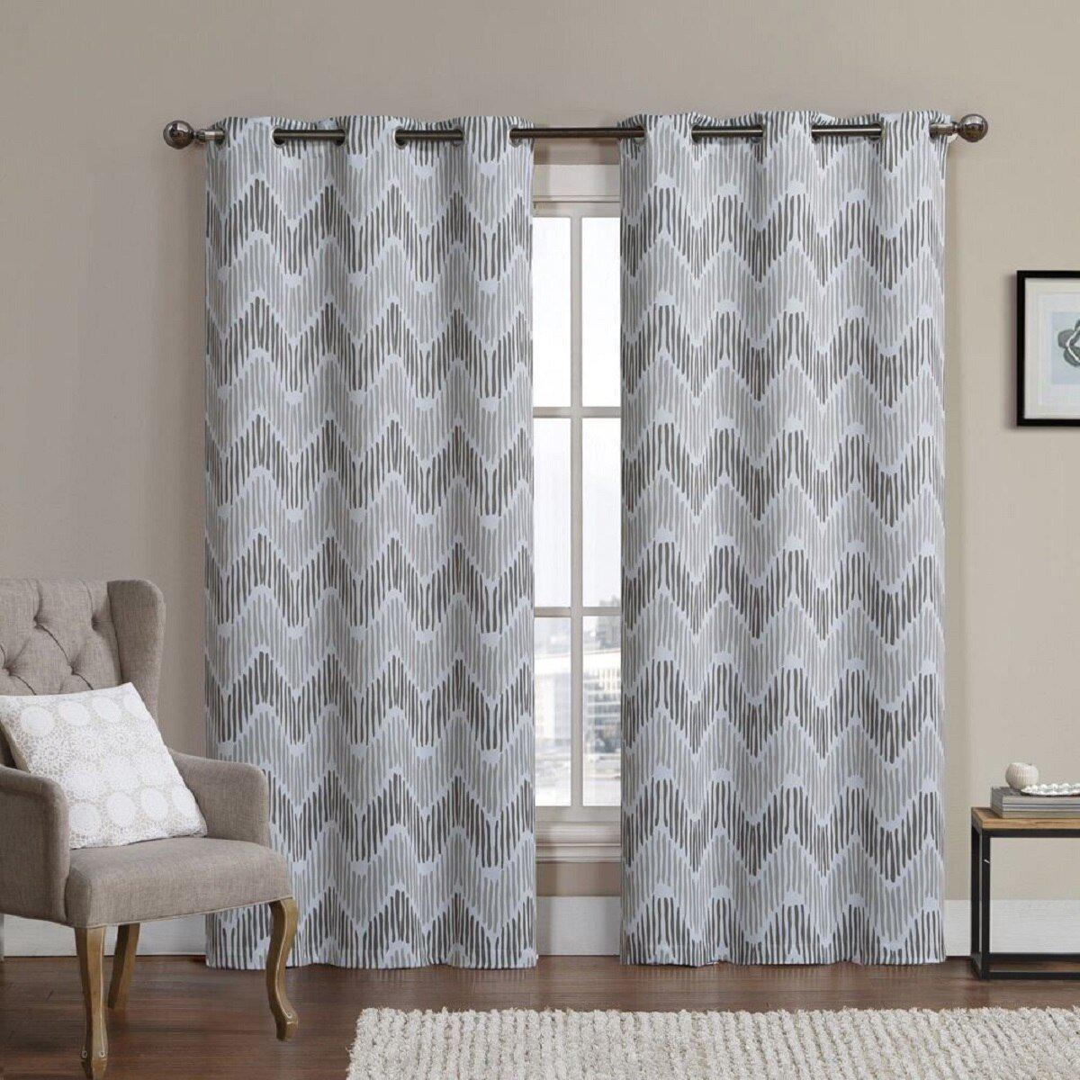 Marlie Intelligent design Blackout Weave Grommet Curtain Panels (Set of 2) - Image 8