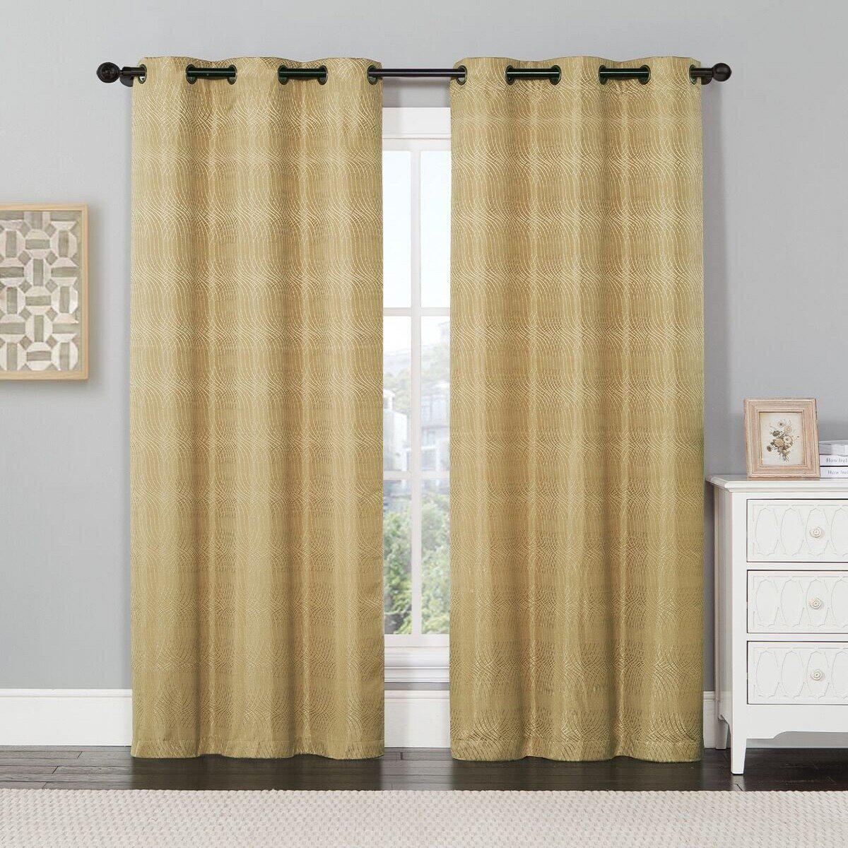 Murry Thermal Blackout Curtain Panels Jacquard Textured 76Wx84L(Set Of 2) - Image 9