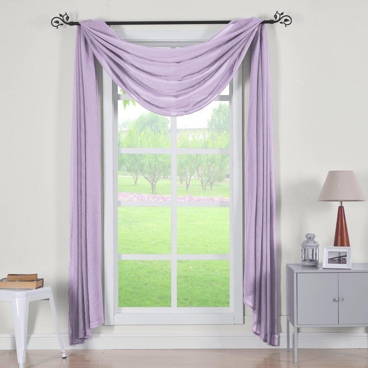 Abri Rod Pocket Crushed Sheer Curtain Panel (Single) - Image 53