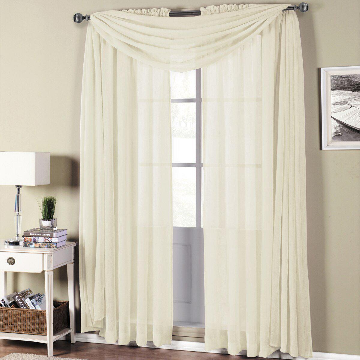 Abri Rod Pocket Crushed Sheer Curtain Panel (Single) - Image 78