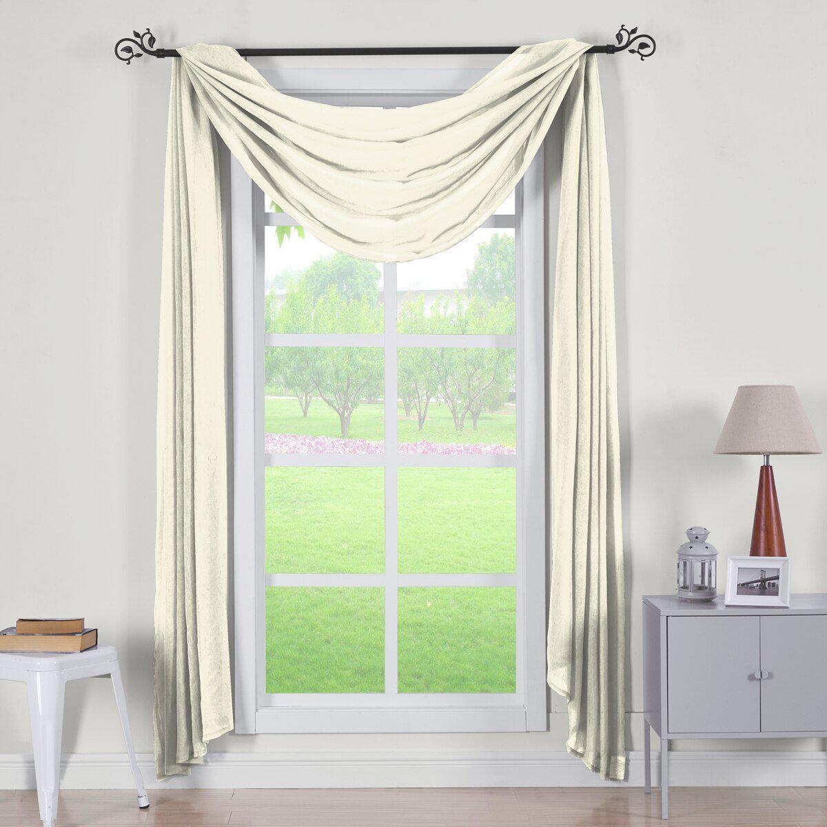 Abri Rod Pocket Crushed Sheer Curtain Panel (Single) - Image 79