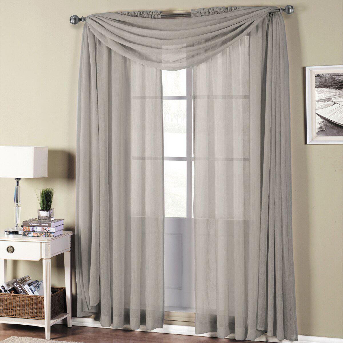 Abri Rod Pocket Crushed Sheer Curtain Panel (Single) - Image 80