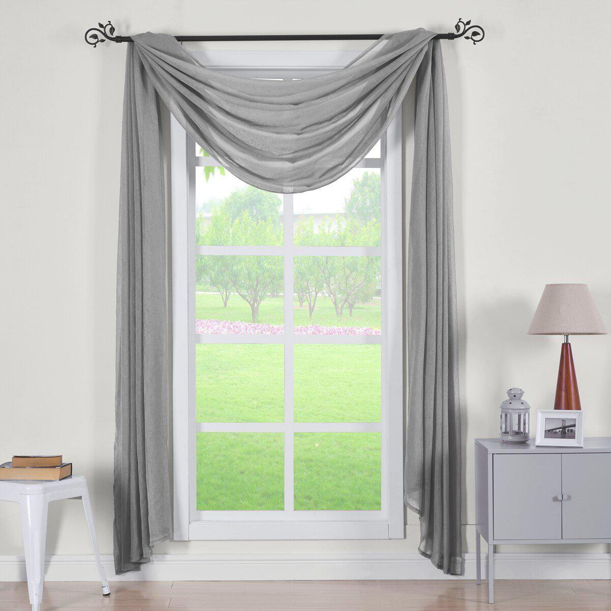Abri Rod Pocket Crushed Sheer Curtain Panel (Single) - Image 51