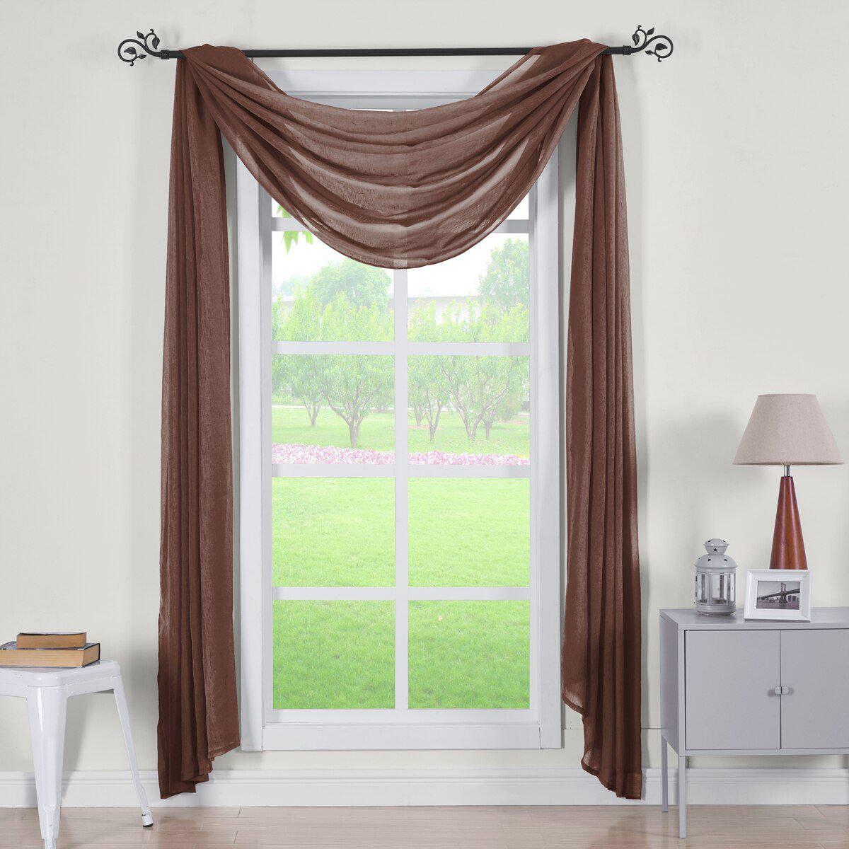 Abri Rod Pocket Crushed Sheer Curtain Panel (Single) - Image 55