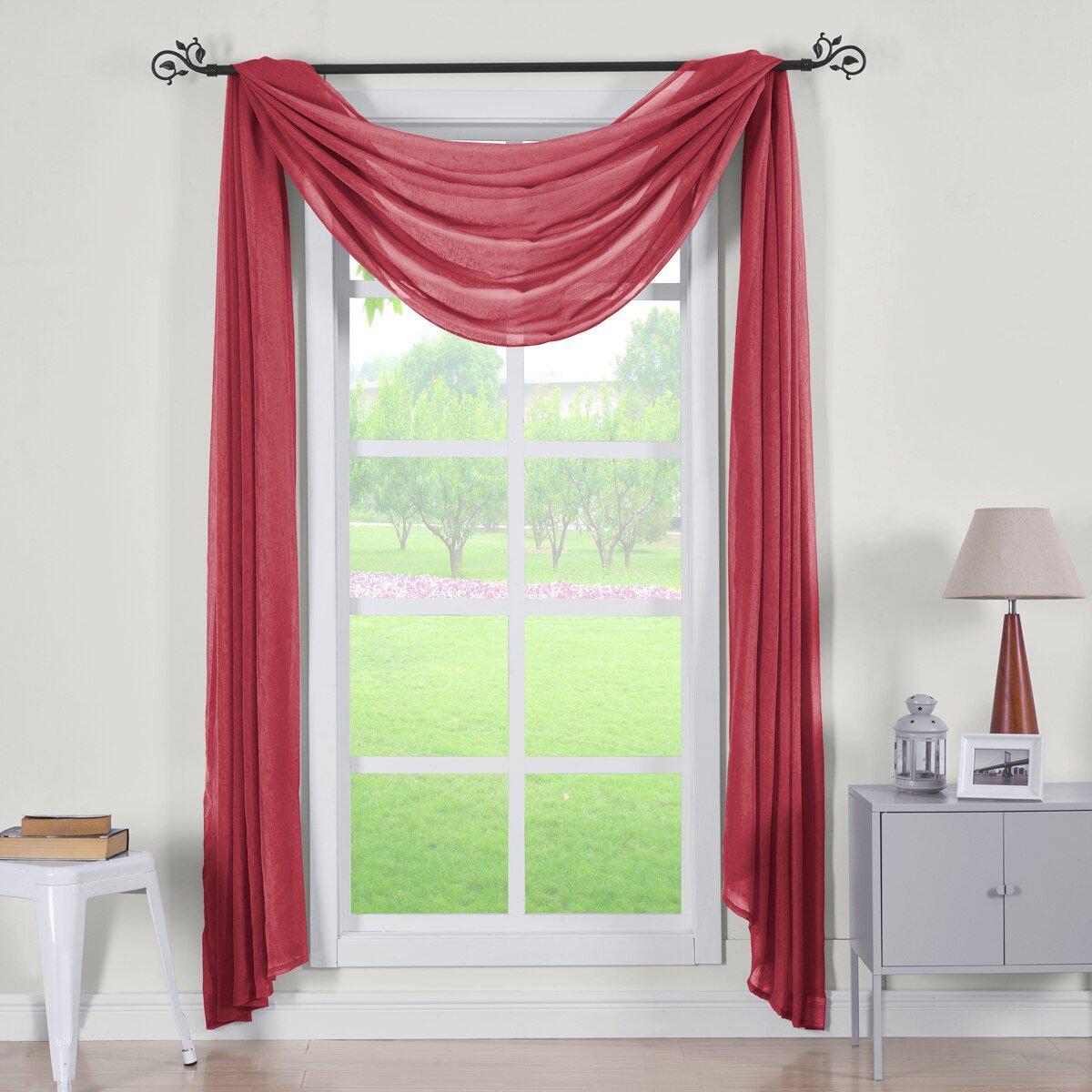 Abri Rod Pocket Crushed Sheer Curtain Panel (Single) - Image 48