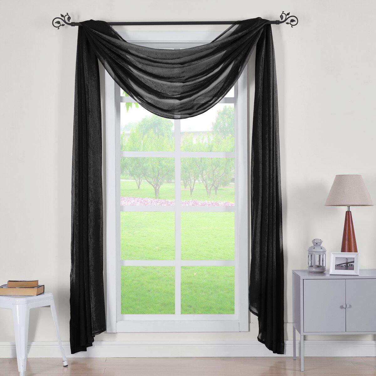 Abri Rod Pocket Crushed Sheer Curtain Panel (Single) - Image 44