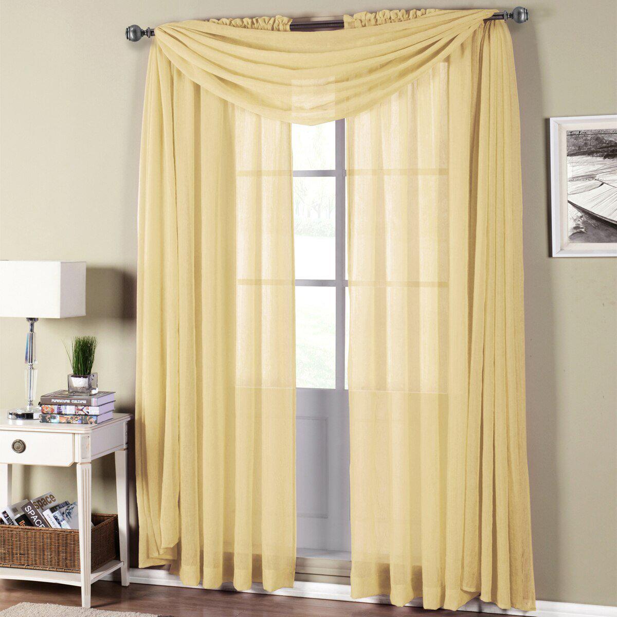 Abri Rod Pocket Crushed Sheer Curtain Panel (Single) - Image 98