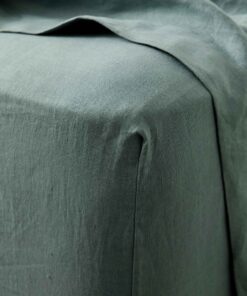 Linen Fitted Sheet - Bluestone
