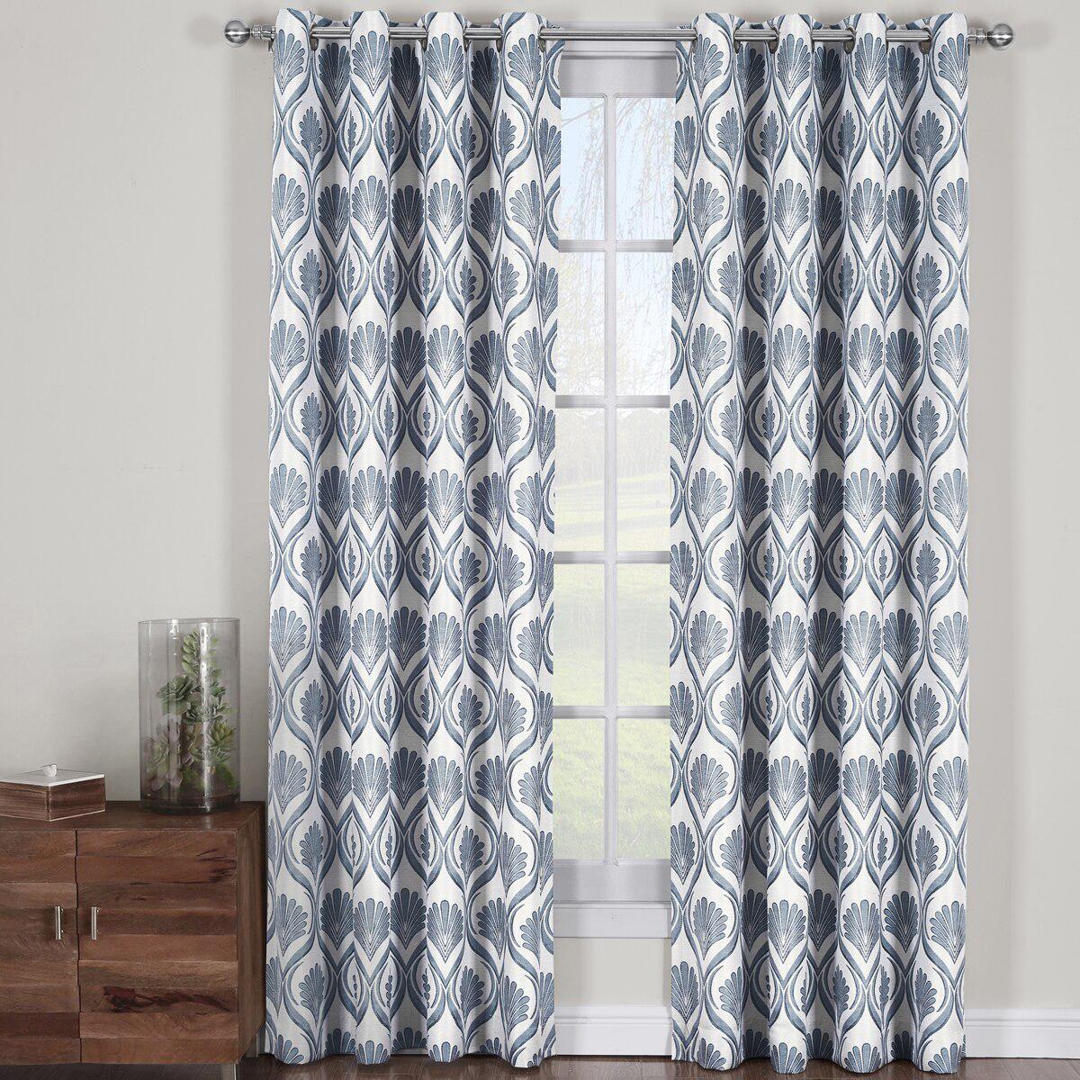 Modern Jacqueline Jacquard Drapes Grommet Top (Set of 2 Panels) - Image 7