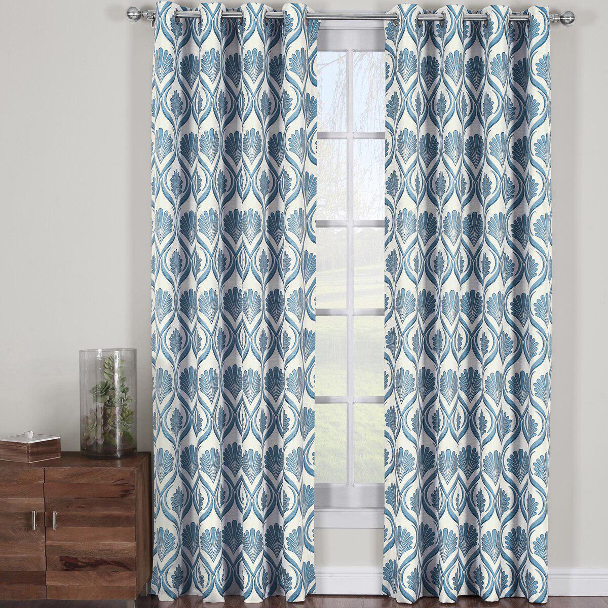 Modern Jacqueline Jacquard Drapes Grommet Top (Set of 2 Panels) - Image 11