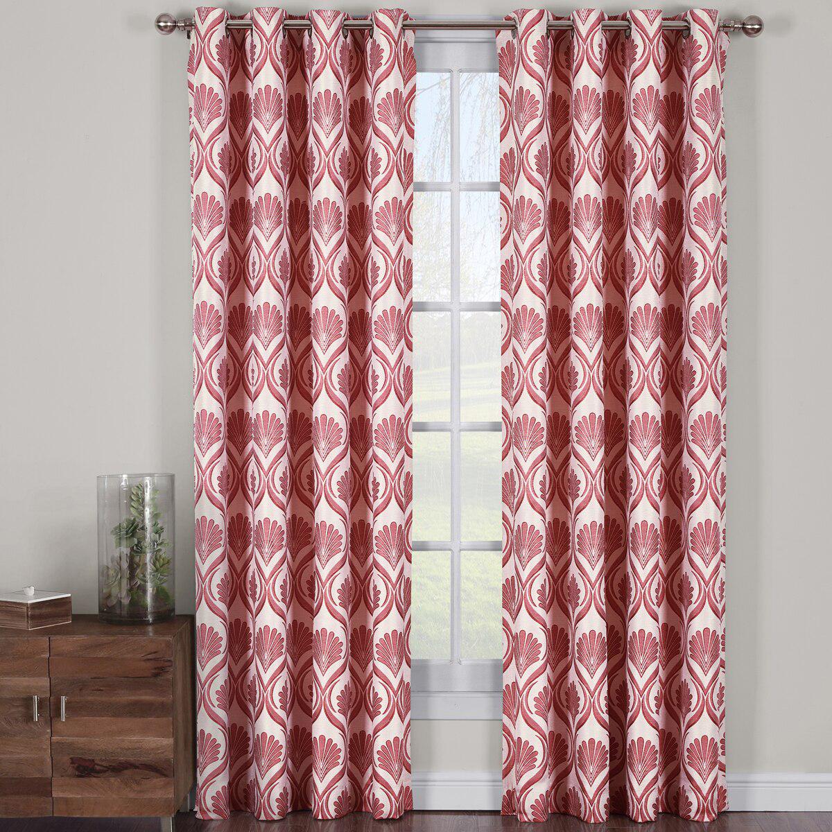 Modern Jacqueline Jacquard Drapes Grommet Top (Set of 2 Panels) - Image 17