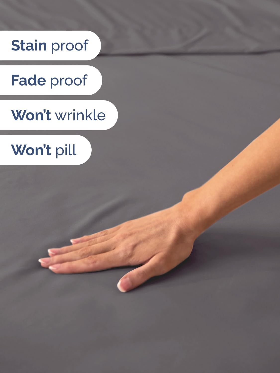 Extra Deep Cal King Sheet Set - 6 Piece Breathable & Cooling Sheets - Hotel Luxury Bed Sheets Set - Easy & Secure Fit - Soft, Wrinkle Free & Comfy Sheets Set - Grey Sheet Set with Extra Deep Pockets - Image 4