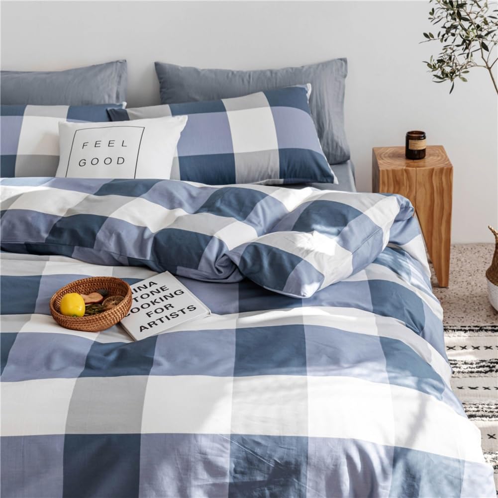LifeTB Queen Comforter Set Tan Gingham Comforter Modern Style Beige Plaid Comforter Set 3 Pieces Fluffy Grid Checkered Comforter with 2 Pillowcases Boho Gingham Bedding Set Queen Size - Image 57