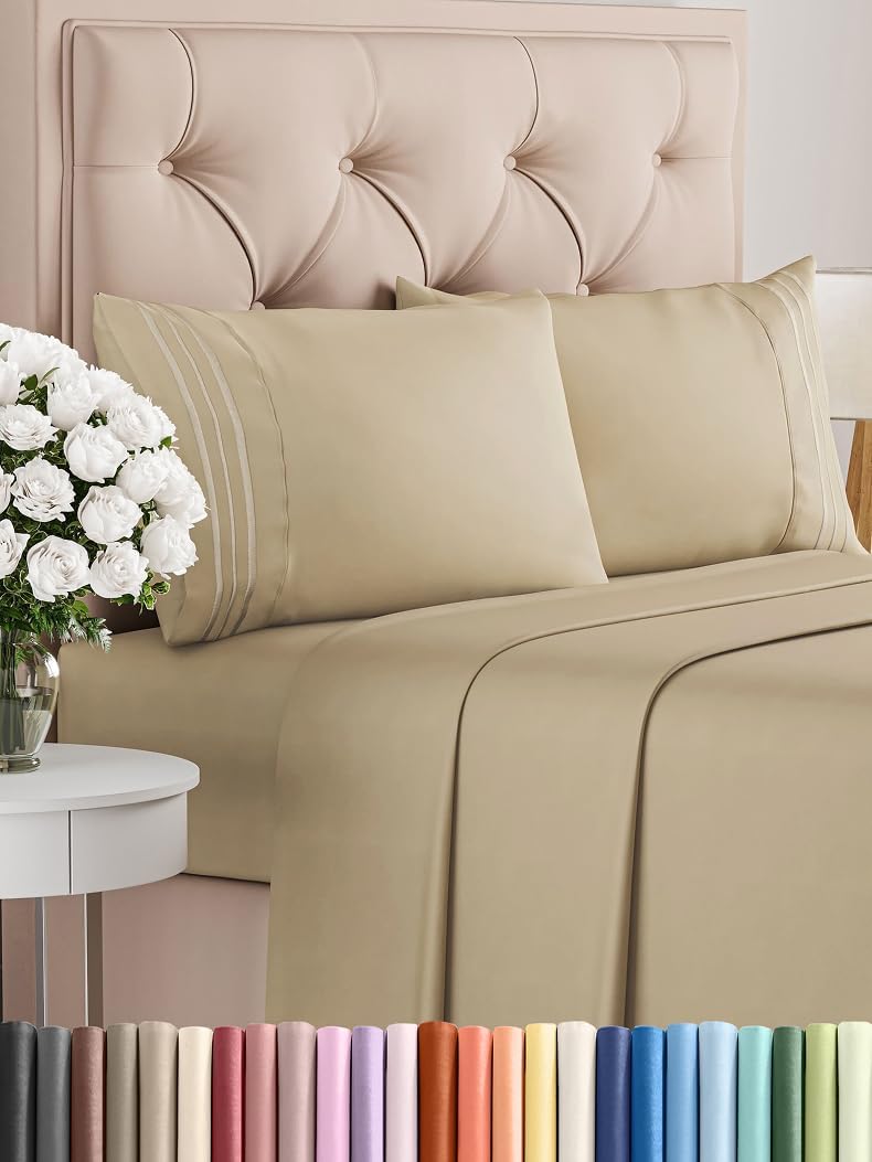 King Size 4 Piece Sheet Set - Comfy Breathable & Cooling Bed Sheets Set - Hotel Luxury Bedding for Women, Men, Kids, Teens, Boys & Girls - Deep Pockets, Soft and Wrinkle Free - Oeko-Tex - French Grey - Image 67