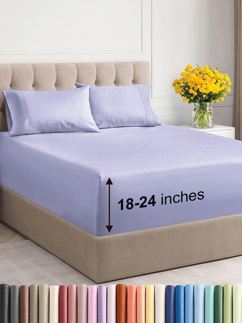 Extra Deep Cal King Sheet Set - 6 Piece Breathable & Cooling Sheets - Hotel Luxury Bed Sheets Set - Easy & Secure Fit - Soft, Wrinkle Free & Comfy Sheets Set - Grey Sheet Set with Extra Deep Pockets - Image 39