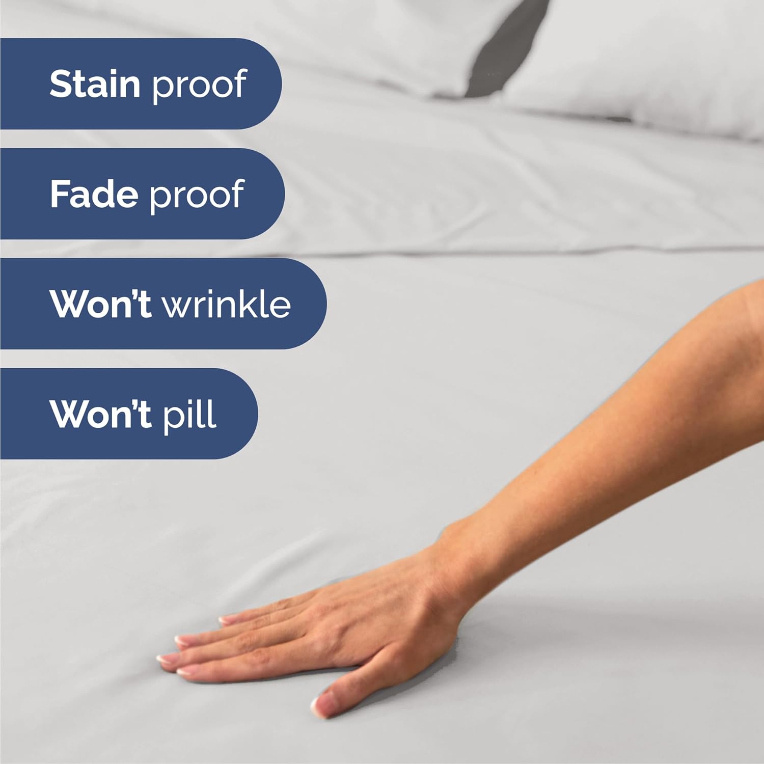 King Size 4 Piece Sheet Set - Comfy Breathable & Cooling Bed Sheets Set - Hotel Luxury Bedding for Women, Men, Kids, Teens, Boys & Girls - Deep Pockets, Soft and Wrinkle Free - Oeko-Tex - French Grey - Image 5