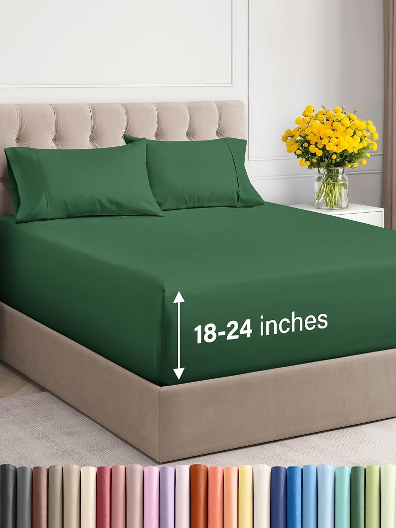 Extra Deep Cal King Sheet Set - 6 Piece Breathable & Cooling Sheets - Hotel Luxury Bed Sheets Set - Easy & Secure Fit - Soft, Wrinkle Free & Comfy Sheets Set - Grey Sheet Set with Extra Deep Pockets - Image 35