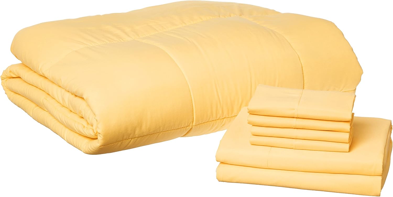 Sweet Home Collection 5 Piece Comforter Set Bag Solid Color All Season Soft Down Alternative Blanket & Luxurious Microfiber Bed Sheets, Black, Twin - Image 135