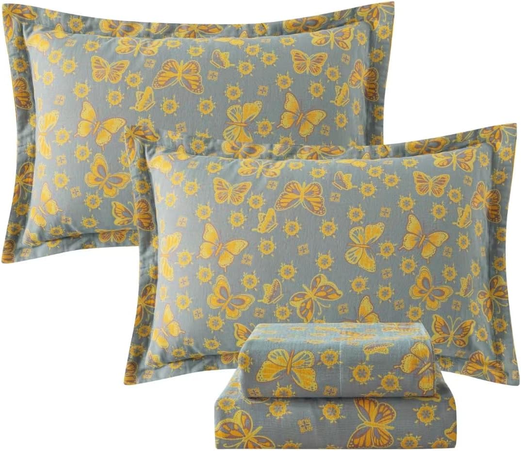 FADFAY Shabby Floral Bedding Elegant Peony Sheets Set Luxury Bedding Collections 800 Thread Count 100% Egyptian Cotton Deep Pocket, 4 Piece-Queen Size - Image 56