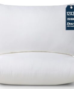 Utopia Bedding Throw Pillows (Pack of 2, White), 12 x 20 Inches Indoor Decorative Pillow Insert for Sofa, Bed and Couch