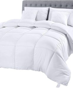 Utopia Bedding Comforter Duvet Insert, Quilted Comforter with Corner Tabs, Box Stitched Down Alternative Comforters King Size (White)