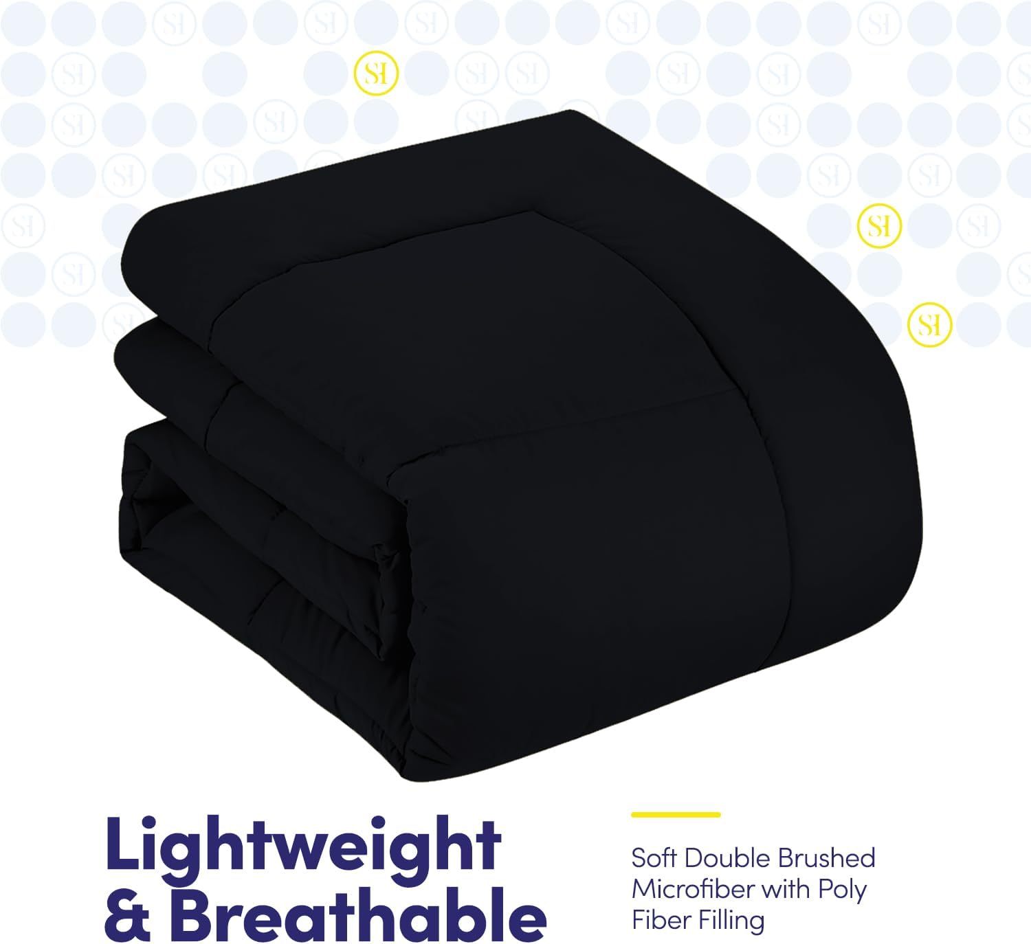 Sweet Home Collection 5 Piece Comforter Set Bag Solid Color All Season Soft Down Alternative Blanket & Luxurious Microfiber Bed Sheets, Black, Twin - Image 5