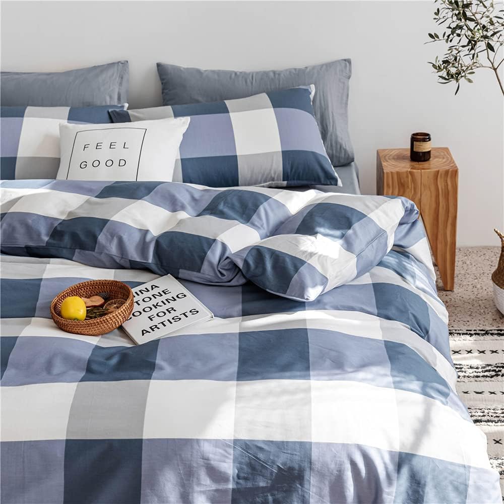 LifeTB Queen Comforter Set Tan Gingham Comforter Modern Style Beige Plaid Comforter Set 3 Pieces Fluffy Grid Checkered Comforter with 2 Pillowcases Boho Gingham Bedding Set Queen Size - Image 38