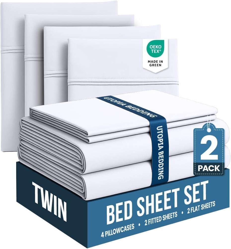 Utopia Bedding Queen Sheet Set – 4 Piece Bed Sheets for Queen Size Bed, Soft and Breathable Microfiber, Includes 1 Fitted Sheet, 1 Flat Sheet and 2 Pillowcases (Grey) - Image 84