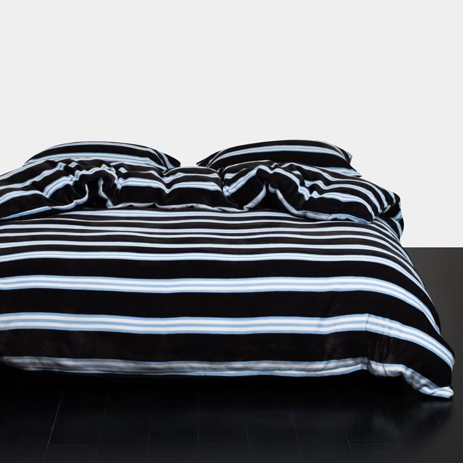 Bedbay Striped Queen Comforter Set Velvety Fleece Comforter Set Modern Style Striped Beding with 2 Pillowcases Lightweight 3 Pcs Boho Bedding Quilt Farmhouse Stripes Fluffy Bed Set for All Seasons - Image 13