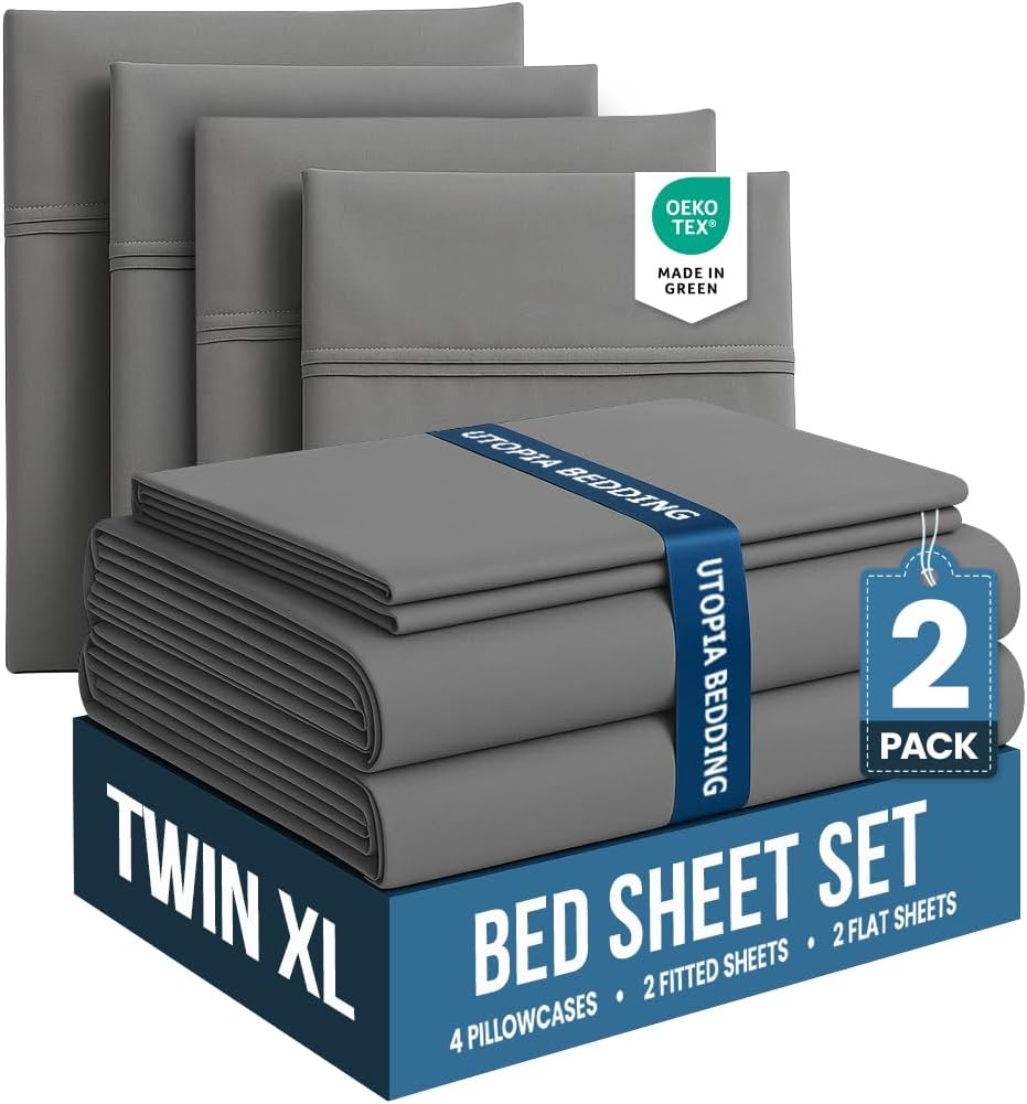 Utopia Bedding Queen Sheet Set – 4 Piece Bed Sheets for Queen Size Bed, Soft and Breathable Microfiber, Includes 1 Fitted Sheet, 1 Flat Sheet and 2 Pillowcases (Grey) - Image 45