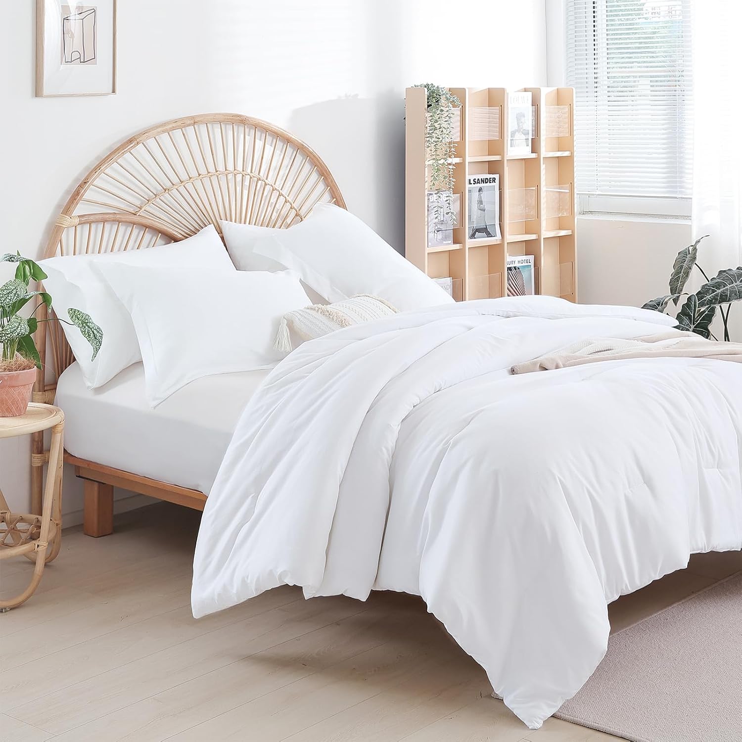 weigelia King Size Comforter Set 7 Pieces Oatmeal Comforter Set King Bed in a Bag Soft Fluffy Bedding Comforter with Sheets, Pillow Shams and Pillowcases for All Season - Image 27