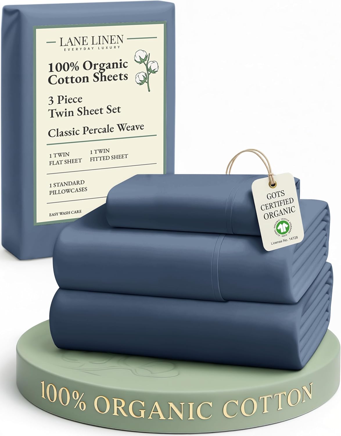 LANE LINEN 100% Organic Cotton King Size Sheets Set, Soft & Comfy All Season Breathable Sheets King Size, Percale Weave Fully Elasticized Eco Friendly Naturally Cooling King White Bed Sheets - Image 14