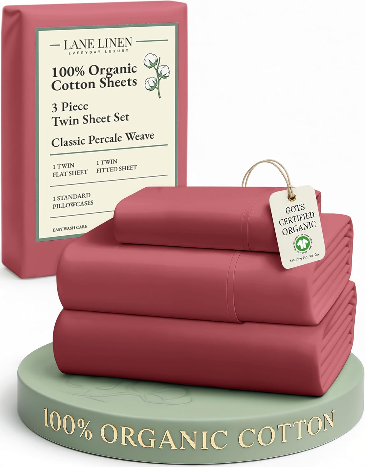 LANE LINEN 100% Organic Cotton King Size Sheets Set, Soft & Comfy All Season Breathable Sheets King Size, Percale Weave Fully Elasticized Eco Friendly Naturally Cooling King White Bed Sheets - Image 25