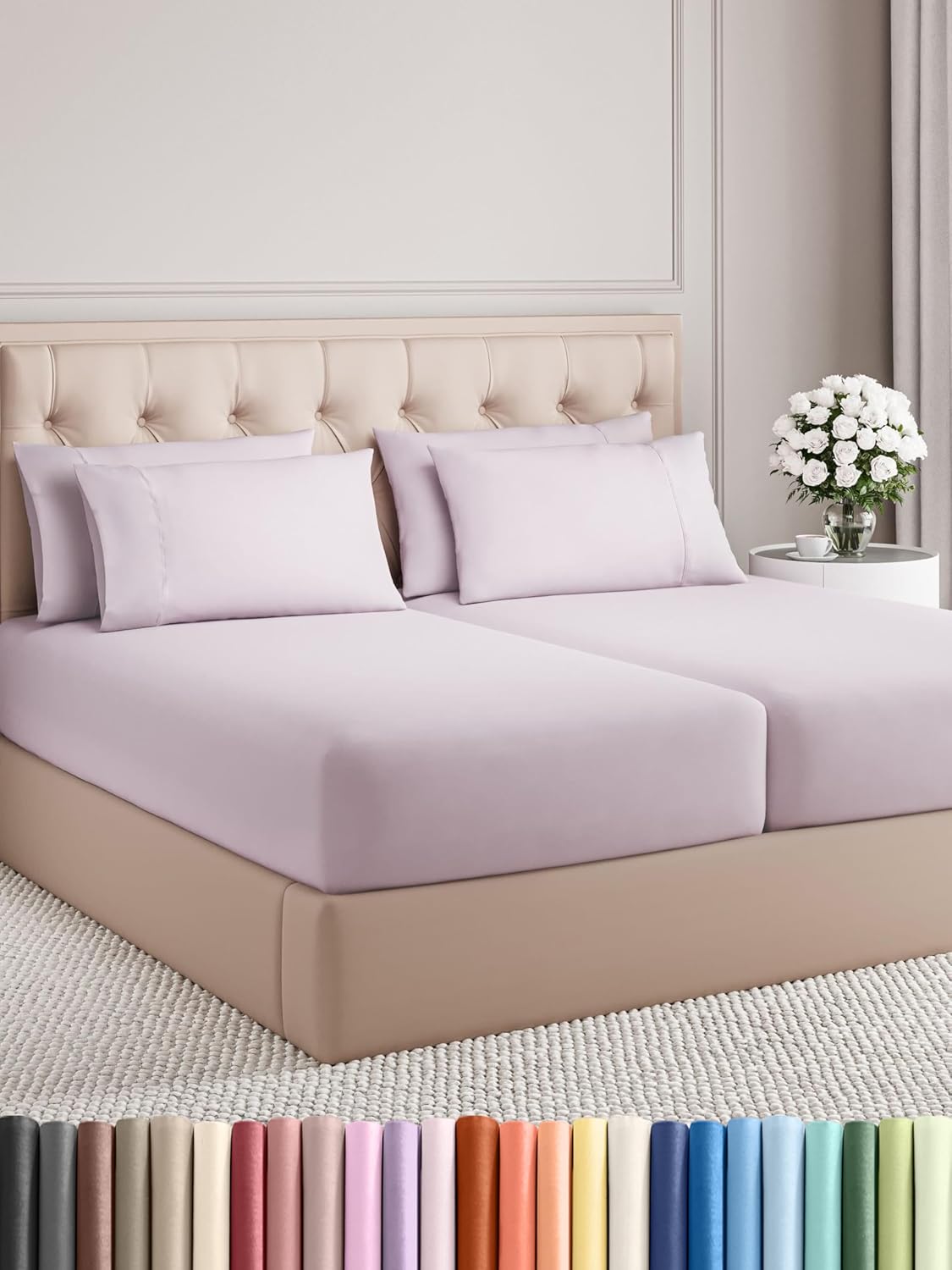 King 6 Piece Sheet Set - Cooling and Breathable Bed Sheets - Hotel Luxury Bed Sheets for Women, Men, Kids & Teens - Bedding with Deep Pockets & Easy Fit - Soft and Wrinkle Free - King Dark Grey Sheets - Image 133