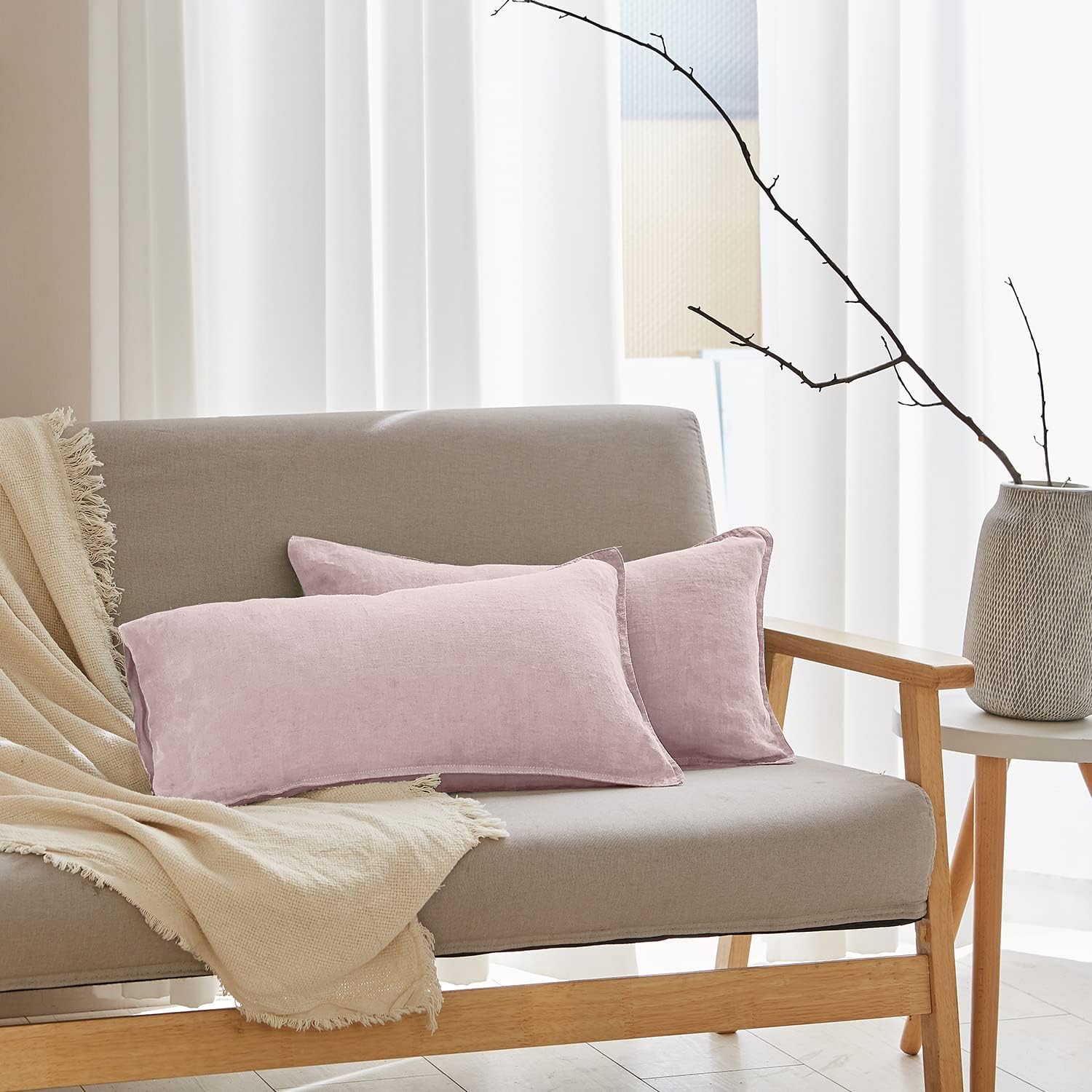 Simple&Opulence 100% Linen Duvet Cover Set with Embroidery Washed - 3 Pieces (1 Duvet Cover with 2 Pillow Shams) with Button Closure Soft Breathable Farmhouse - Linen, King Size - Image 22