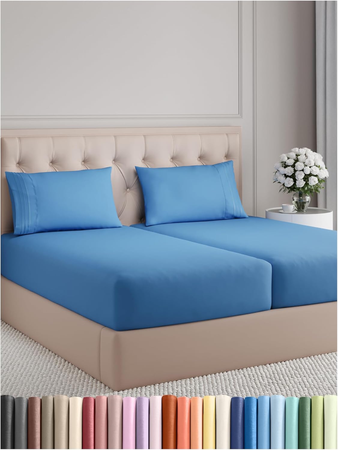 King Size 4 Piece Sheet Set - Comfy Breathable & Cooling Bed Sheets Set - Hotel Luxury Bedding for Women, Men, Kids, Teens, Boys & Girls - Deep Pockets, Soft and Wrinkle Free - Oeko-Tex - French Grey - Image 127