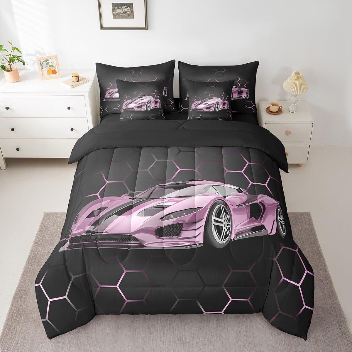 Feelyou Gamer Bedding Set Gamepad Comforter Set with Sheets 7 Piece for Boys Gaming Gifts Bed in a Bag Full Game Controller Red Bed Set with Comforter,Sheets,Cushion Covers - Image 24