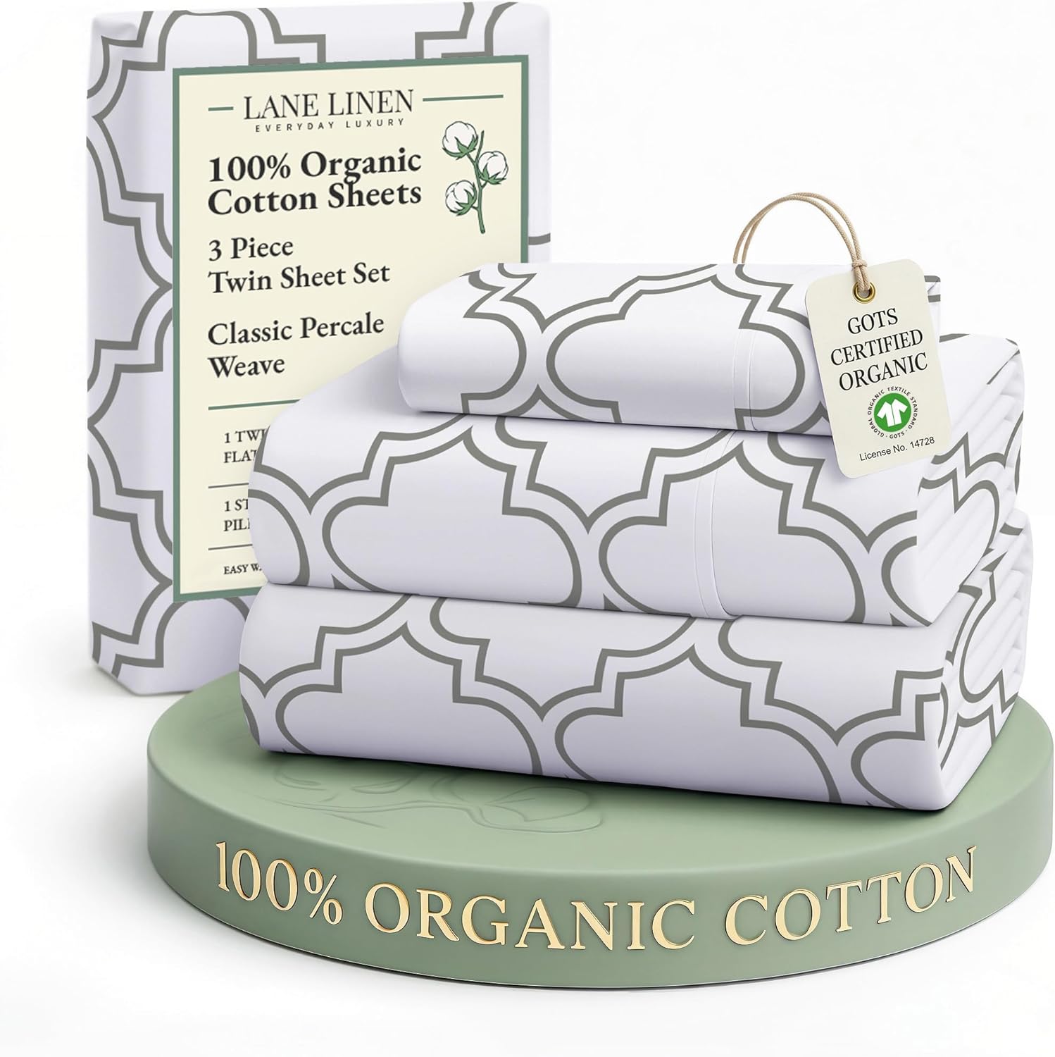 LANE LINEN 100% Organic Cotton King Size Sheets Set, Soft & Comfy All Season Breathable Sheets King Size, Percale Weave Fully Elasticized Eco Friendly Naturally Cooling King White Bed Sheets - Image 23