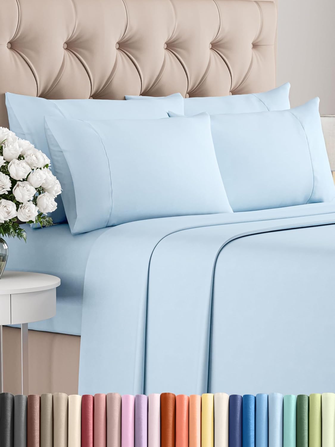 King 6 Piece Sheet Set - Cooling and Breathable Bed Sheets - Hotel Luxury Bed Sheets for Women, Men, Kids & Teens - Bedding with Deep Pockets & Easy Fit - Soft and Wrinkle Free - King Dark Grey Sheets - Image 67