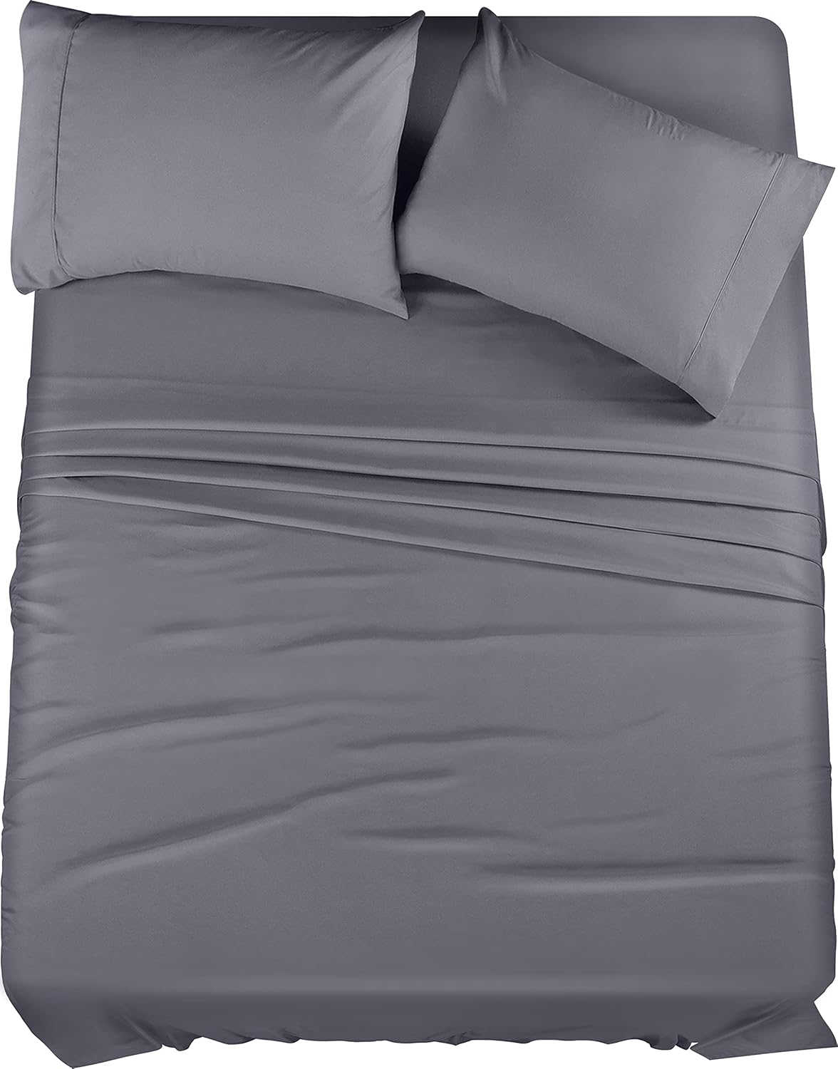 Utopia Bedding Queen Sheet Set – 4 Piece Bed Sheets for Queen Size Bed, Soft and Breathable Microfiber, Includes 1 Fitted Sheet, 1 Flat Sheet and 2 Pillowcases (Grey)