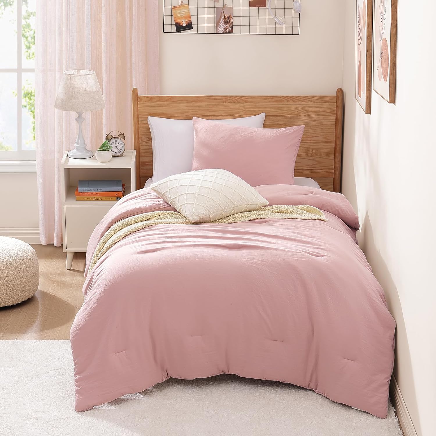 WRENSONGE King Size Comforter Set - 3 Pieces Prewashed Burnt Orange Soft Lightweight Bedding for All Seasons,Fluffy Down Alternative Comforter King Size with 2 Pillow Shams - Image 30