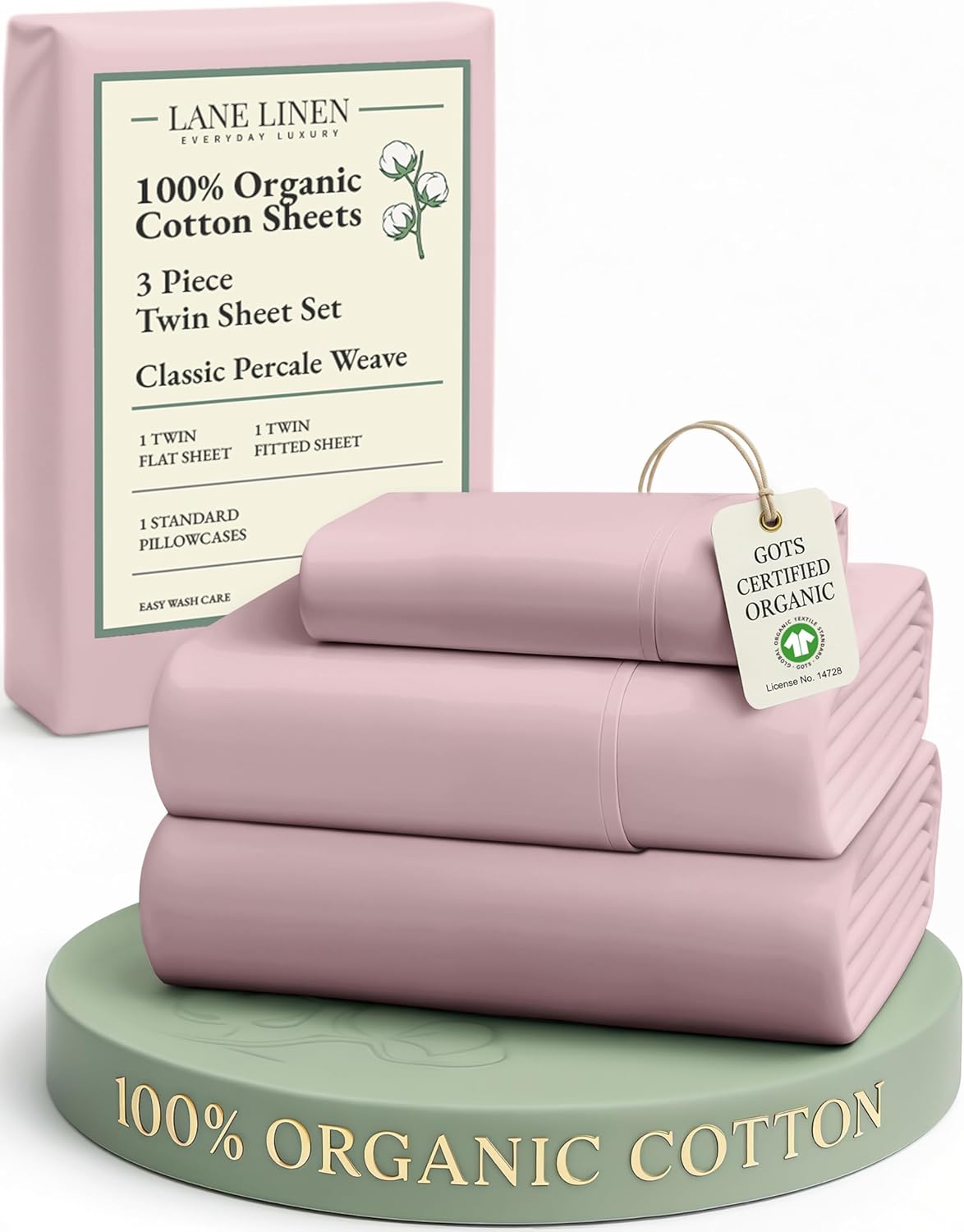 LANE LINEN 100% Organic Cotton King Size Sheets Set, Soft & Comfy All Season Breathable Sheets King Size, Percale Weave Fully Elasticized Eco Friendly Naturally Cooling King White Bed Sheets - Image 9