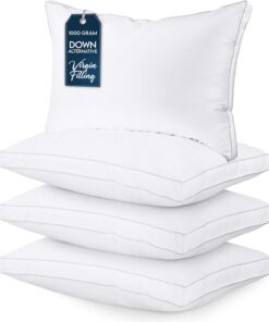 Utopia Bedding Bed Pillows for Sleeping Queen Size (White), Set of 4, Cooling Hotel Quality, Gusseted Pillow for Back, Stomach or Side Sleepers