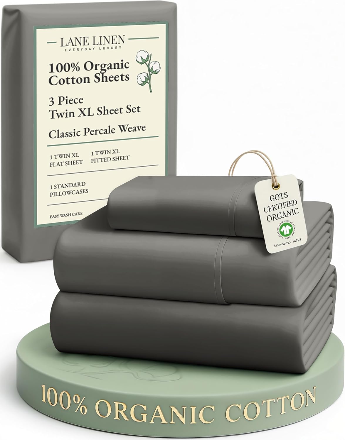 LANE LINEN 100% Organic Cotton King Size Sheets Set, Soft & Comfy All Season Breathable Sheets King Size, Percale Weave Fully Elasticized Eco Friendly Naturally Cooling King White Bed Sheets - Image 35